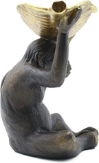 Black & Gold Sitting Monkey Leaf Bowl Decoration Otters Brook