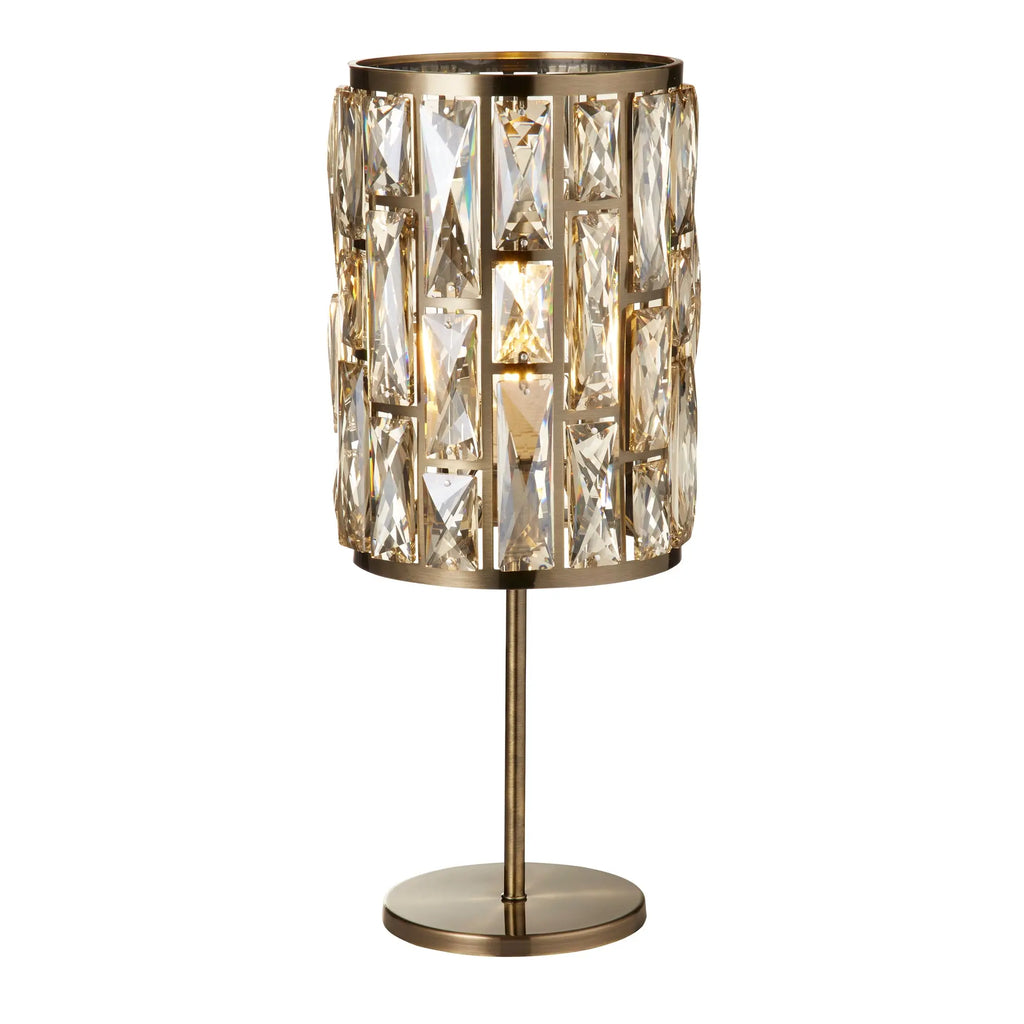 Bijou Antique Brass Metal & Champagne Glass Lamp Searchlight