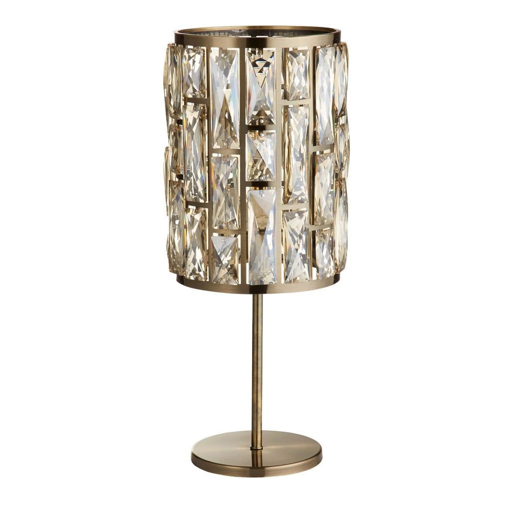 Bijou Antique Brass Metal & Champagne Glass Lamp Searchlight
