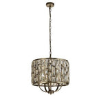 BIJOU ANTIQUE BRASS & CHAMPAGNE GLASS PENDANT LIGHT Searchlight