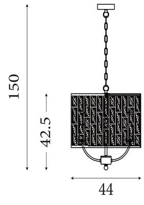 Bijou Antique Brass & Champagne Glass Pendant Light Searchlight