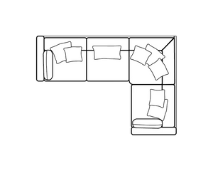 2C1 Left-Hand Facing Corner Sofa (L282cm x D206cm x H88cm)