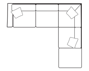 Large Armless Chaise Sofa (Left or Right Hand Facing) (L277cm x D261cm x H92cm)