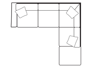 Small Armless Chaise Sofa (Left or Right Hand Facing) (L252cm x D253cm x H92cm)