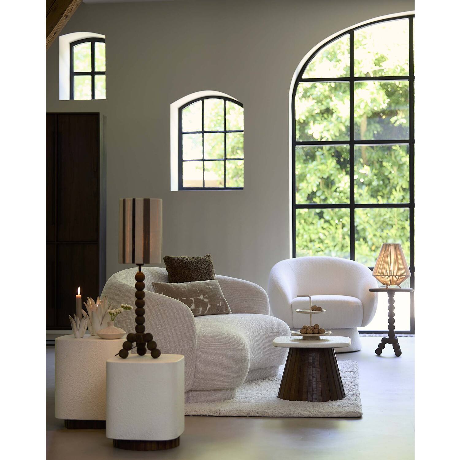 Huslia Rectangular Beige Cushion