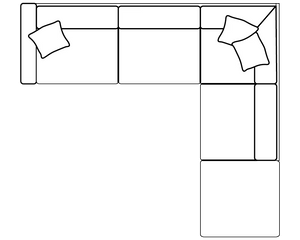 Armless Chaise Group (Left or Right Hand Facing) (L278cm x D257cm x H99cm)