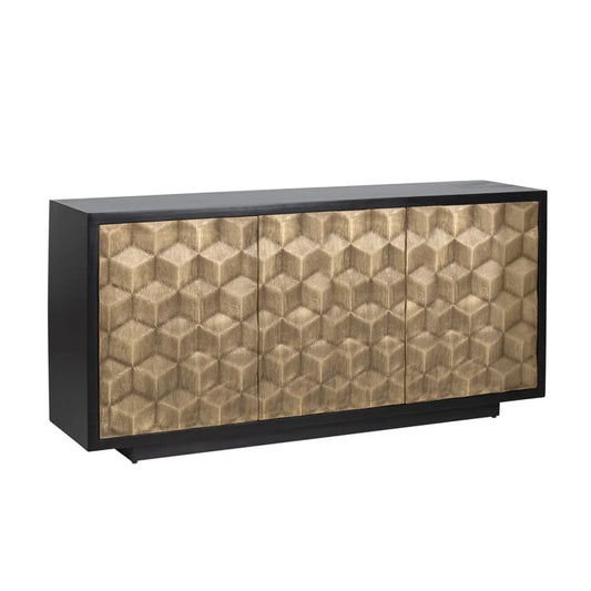 Esher Black 3 Door Sideboard Home Store Living