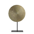 Large Antique Bronze Spiral Ornament on Black Base Light and Living