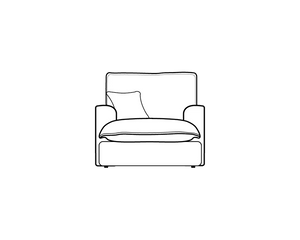 Armchair (L94cm x D100cm x H90cm)