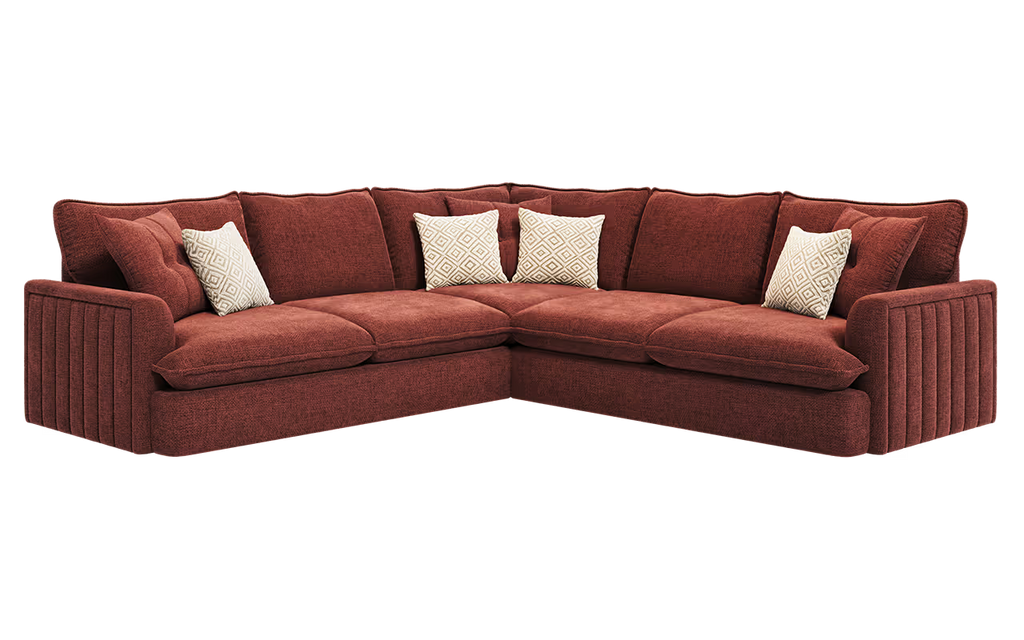 Bromley Fluted Chenille Sofa Range w/ Accents Lebus
