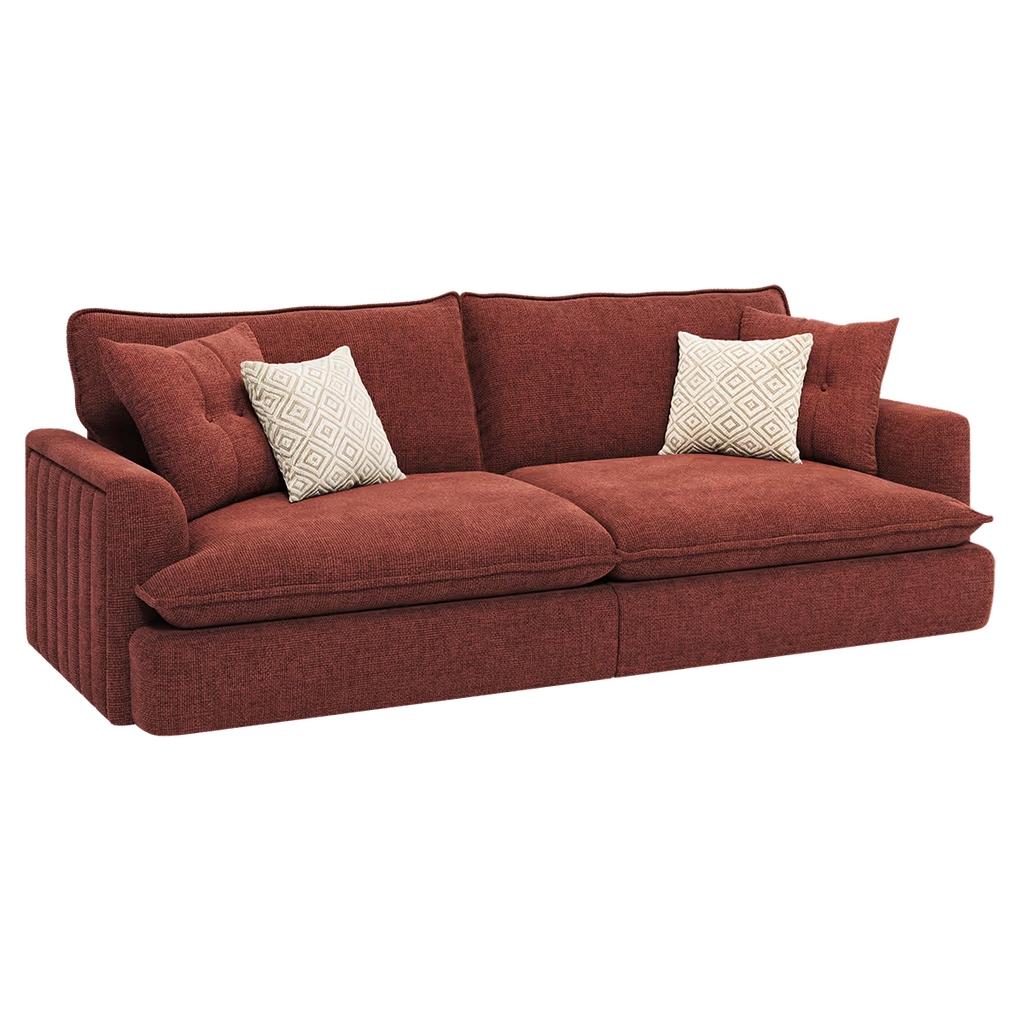 Bromley Fluted Chenille Sofa Range w/ Accents Lebus