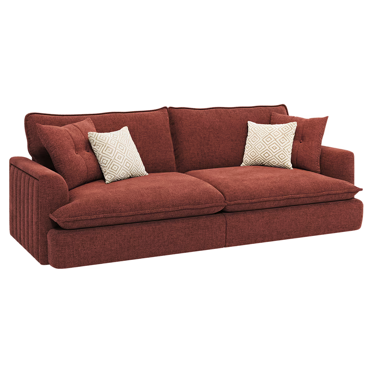 Bromley Fluted Chenille Sofa Range w/ Accents Lebus