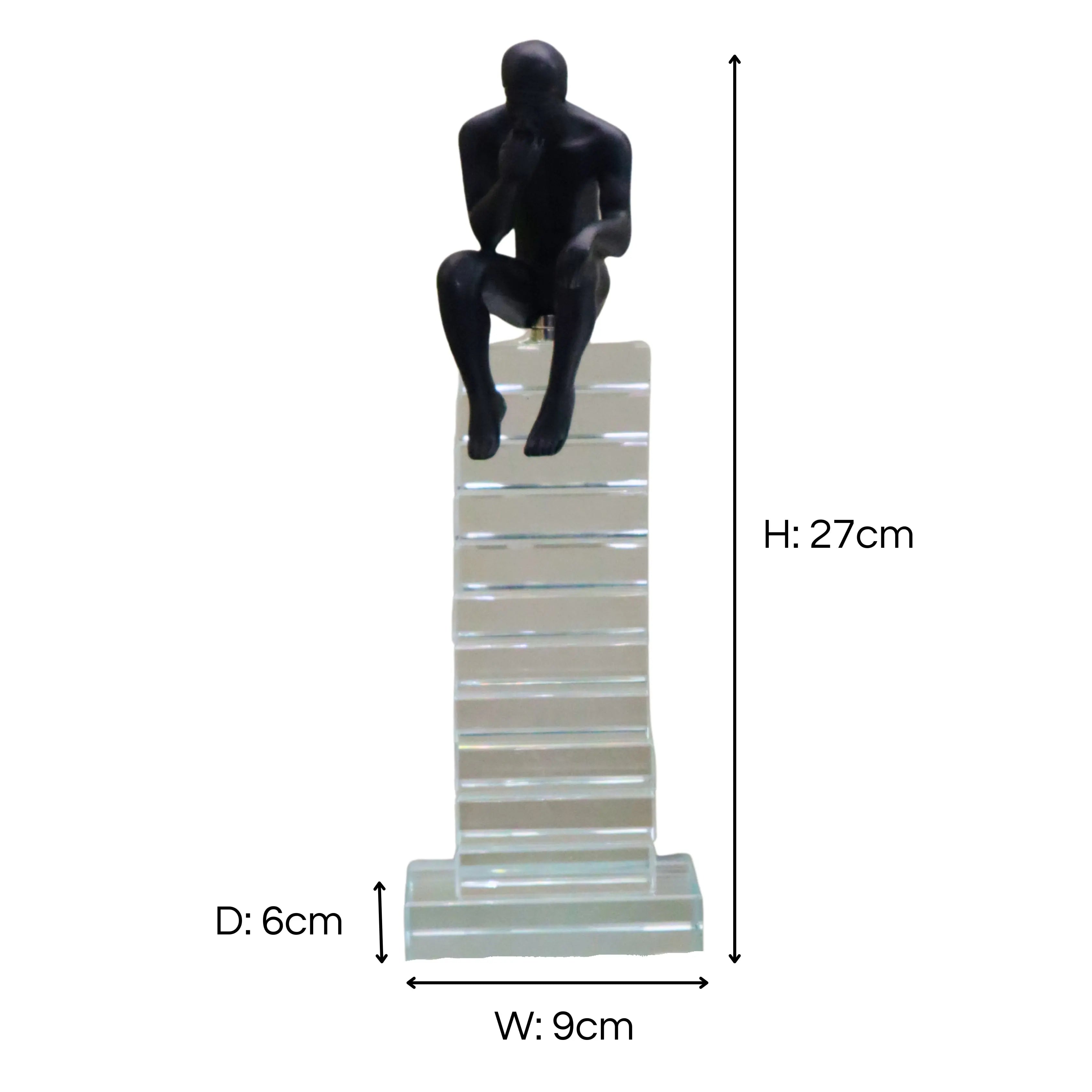 Large 27cm Crystal Staircase Thinking Man Ornament Ivan