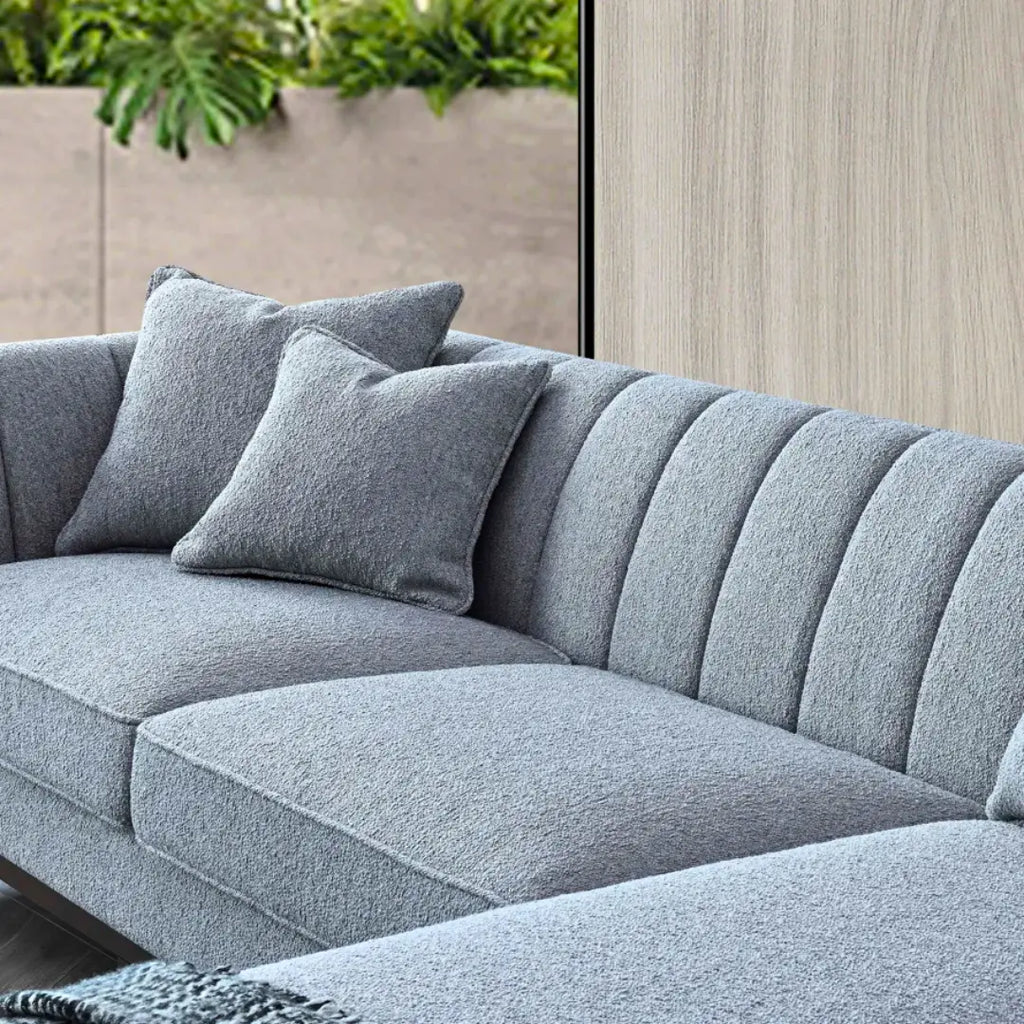 Aluxo Cooper Right Hand Corner Group in Dolphin Boucle Furnish 365