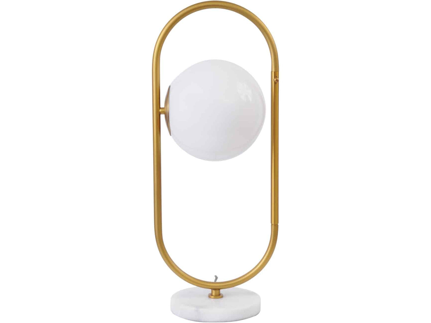 Orbital Milk Glass Brass and Marble Table Lamp - E14 25W Home Store Living