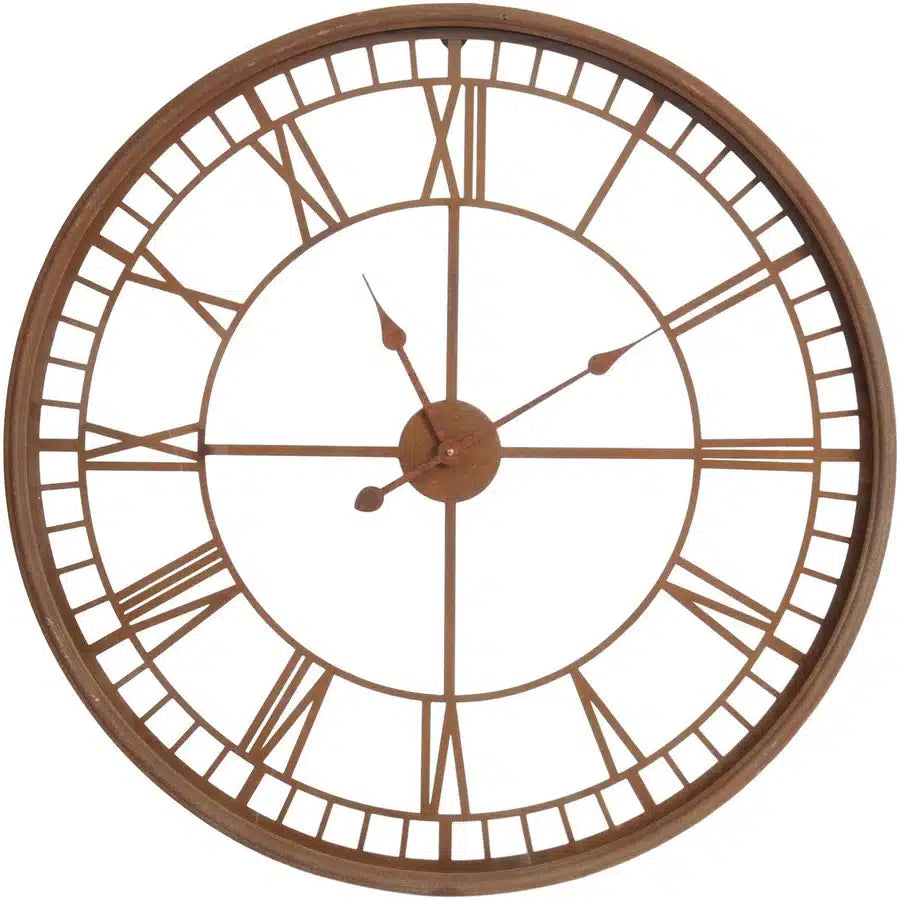 Antique Rust Skeleton Wall Clock Home Store Living