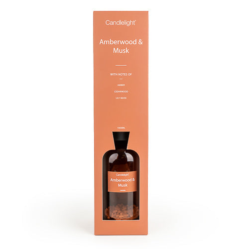 1000ml Reed Diffuser - Amber & Musk candlelight