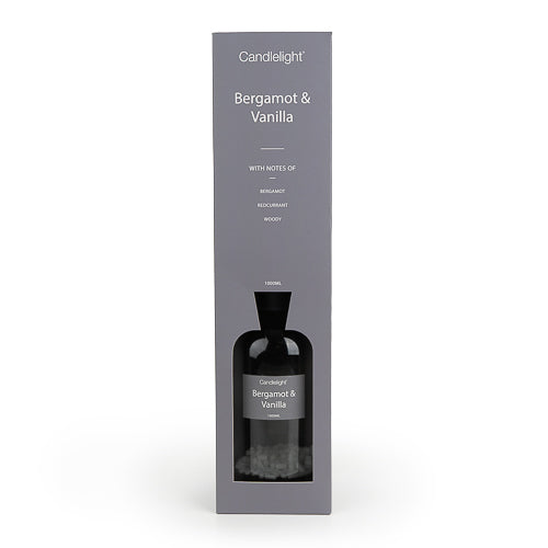 1000ml Reed Diffuser - Bergamot & Vanilla candlelight