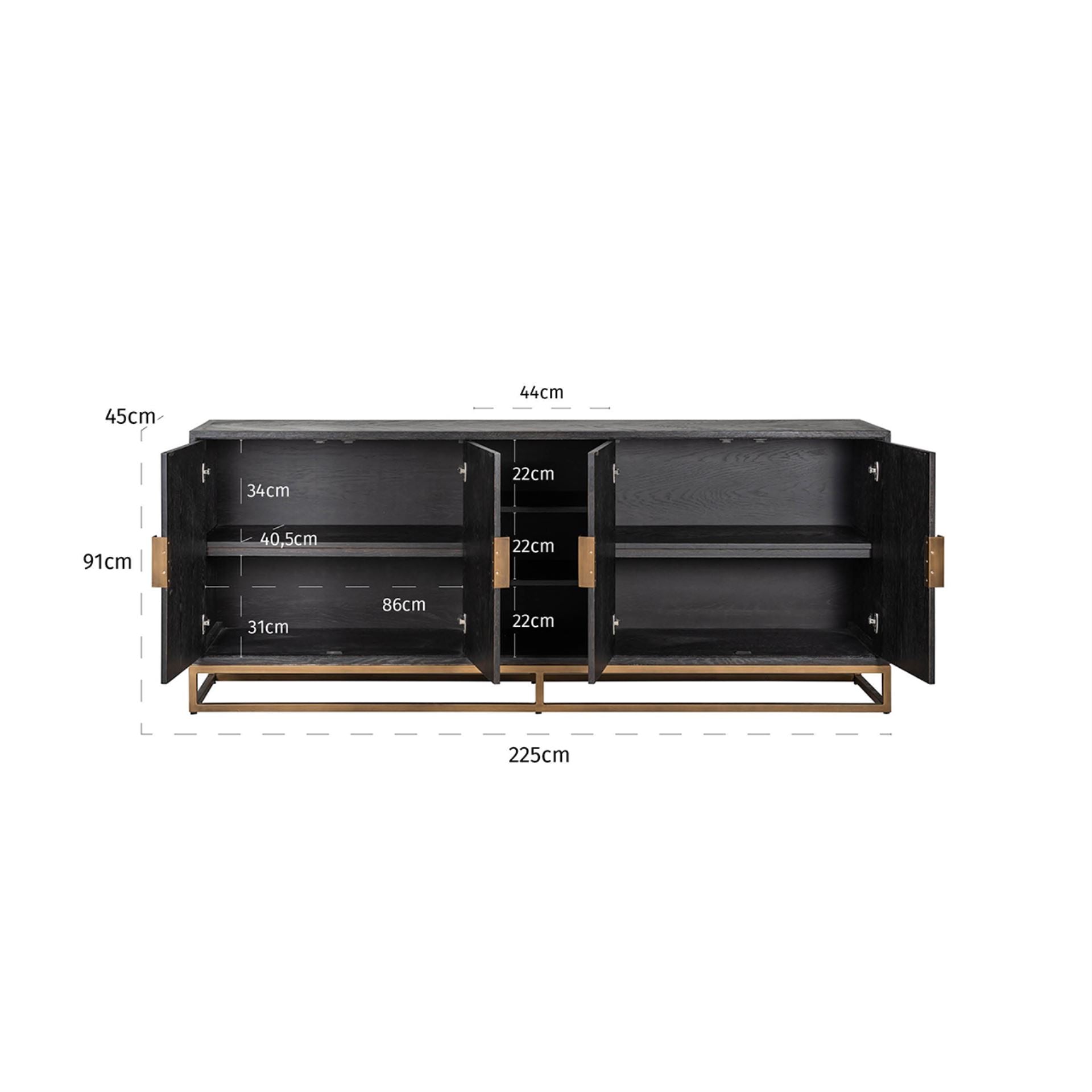 Blackbone Brass 4 Doors Sideboard Home Store Living