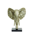Large Light Gold Elephant Ornament on Black Base Light and Living