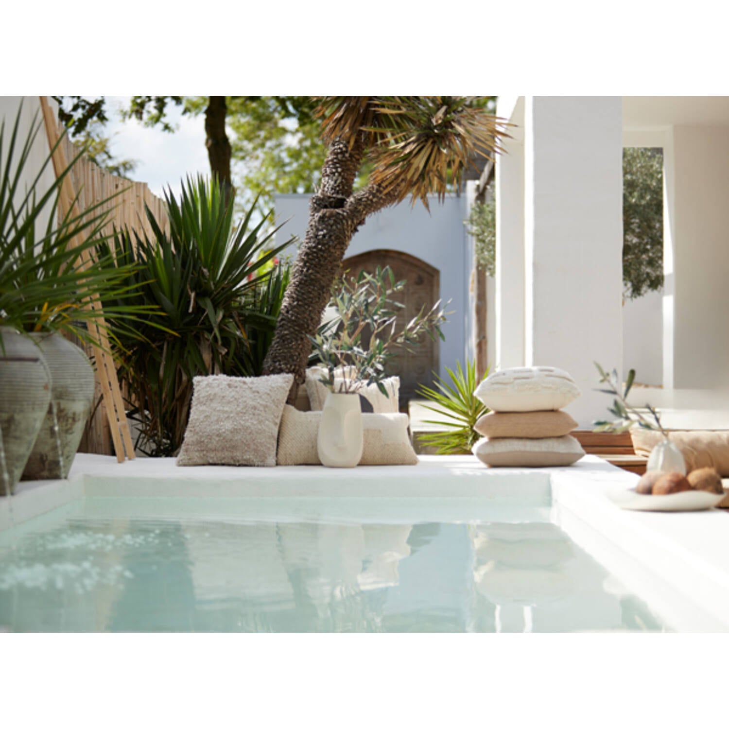 Small Humada Natural Boucle Cushion