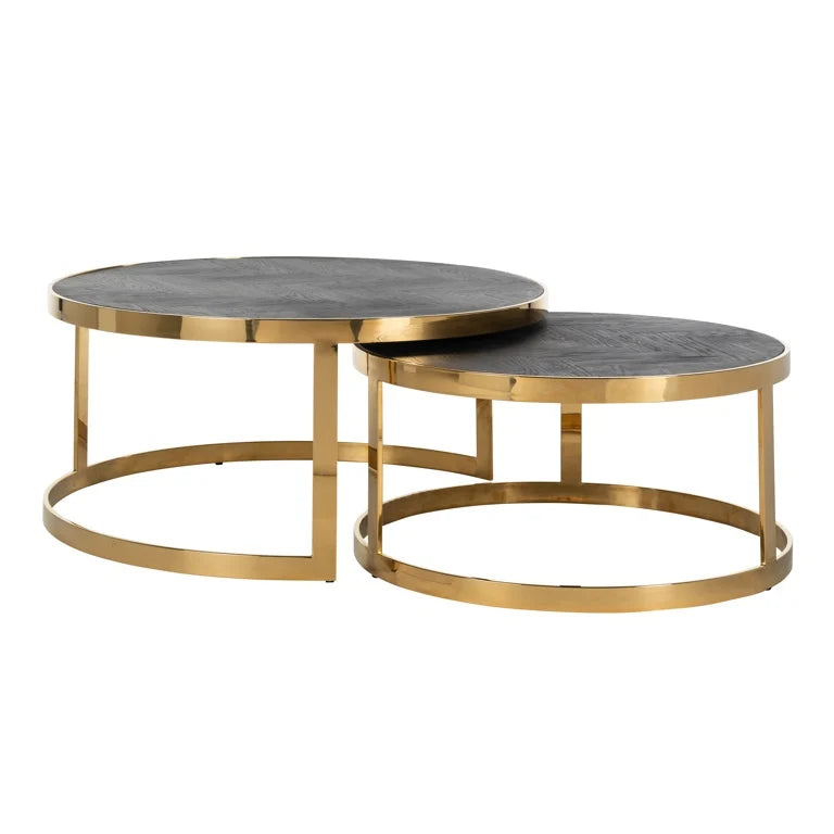 Blackbone Set of 2 Gold Coffee Table Home Store Living