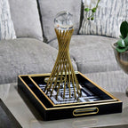 Gold Spiral Crystal Ball Stand Large 29cm Ivan