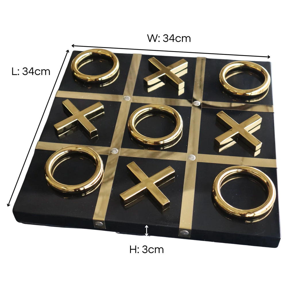 Black & Gold Tic-Tac-Toe Game Ornament Ivan