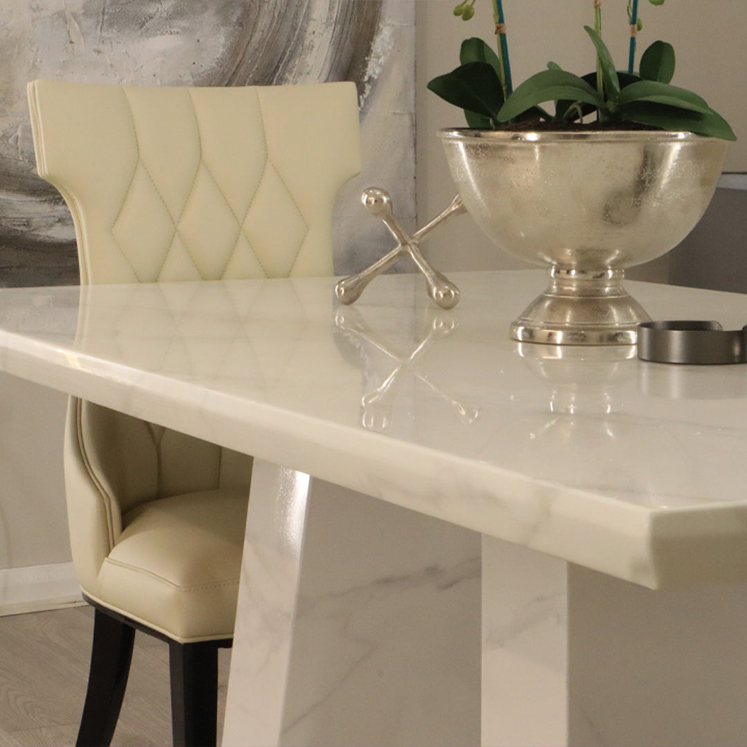 Milan White Marble Top Dining Table 1.6m / 1.8m / 2.0m