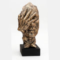 See No Evil Gold Bronze Ornament On Black Base 50cm sil interiors