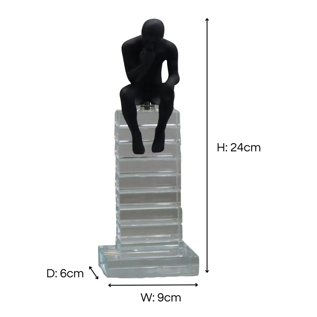 Small 24cm Crystal Staircase Thinking Man Ornament Ivan