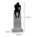 Small 24cm Crystal Staircase Thinking Man Ornament Ivan