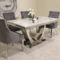 London Table 1.5m with Jessica Chairs 4 Set Grey Home Store Living