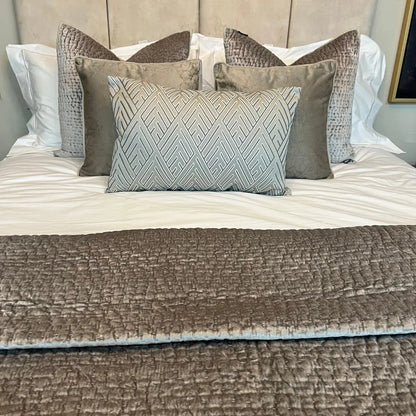 Brooklands Velvet Quilted Silver Bedspread Home Store Living