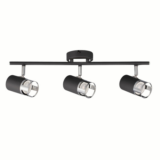 Sofia 3 Light Linear Bar Spotlight GU10, Graphite / Polished Chrome Home Store Living