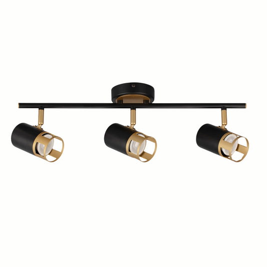 Sofia 3 Light Linear Bar Spotlight GU10, Black / Painted Gold Home Store Living