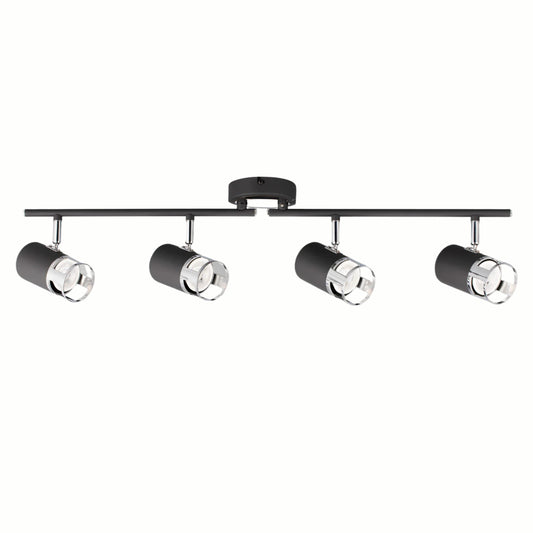 Sofia 4 Light Linear Bar Spotlight GU10, Graphite / Polished Chrome Home Store Living