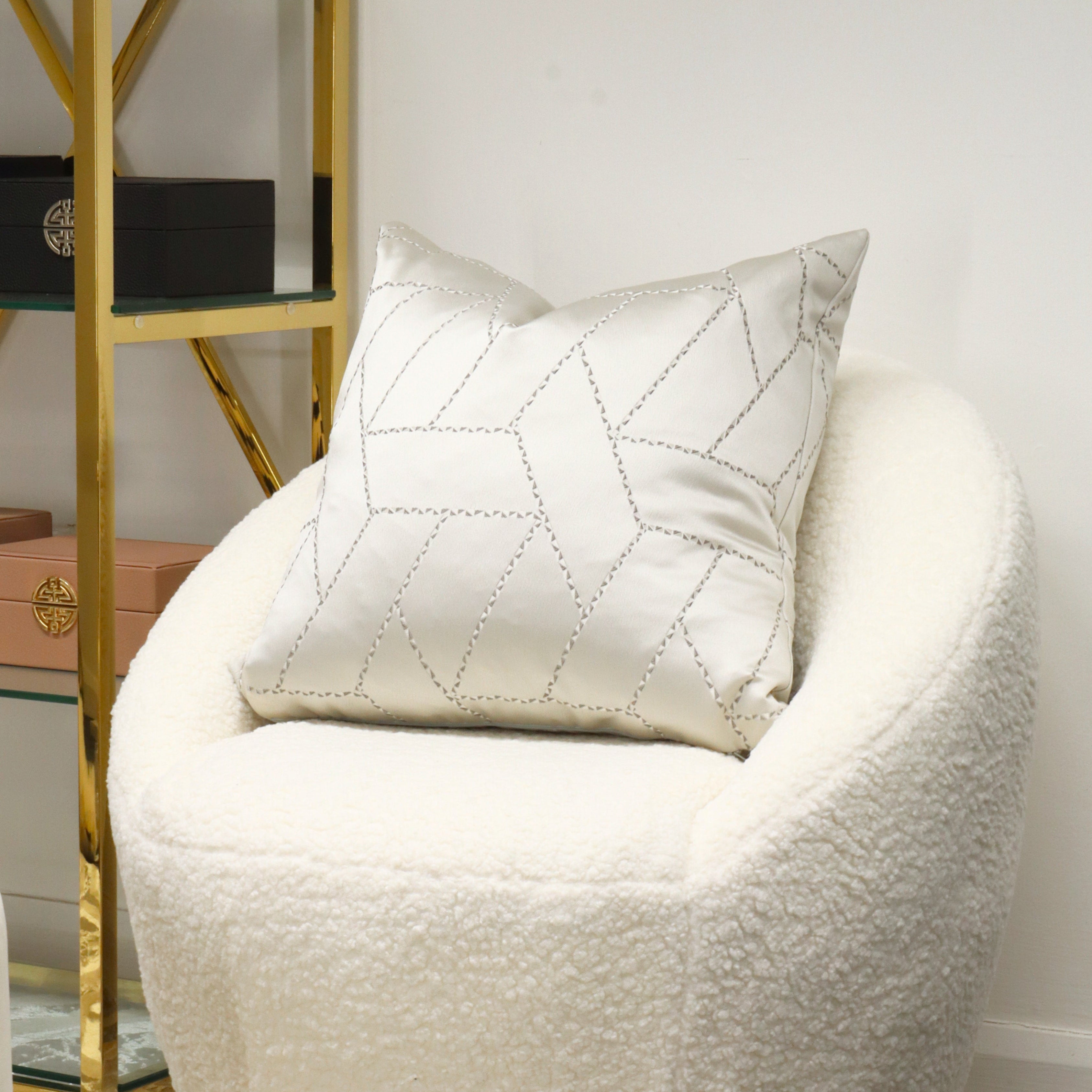 Large Astro Marble Geometric Feather Filled Cushion riva home