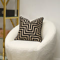 Small Paul Moneypenny Black & Cream Velvet Maze Cushion malini