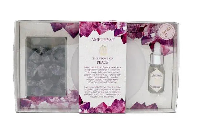 Wellbeing & Health Amethyst Crystal & Fragrance Oil Gift Set sil interiors