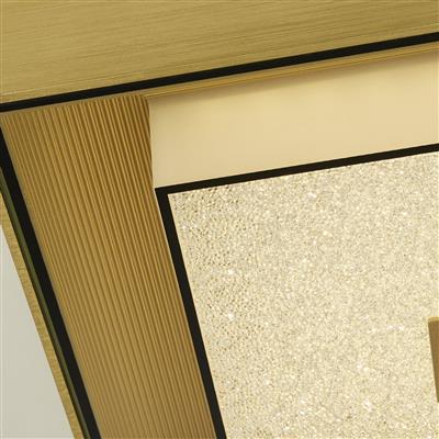 Russell Led Gold and Crystal Sand Flush Ceiling Light