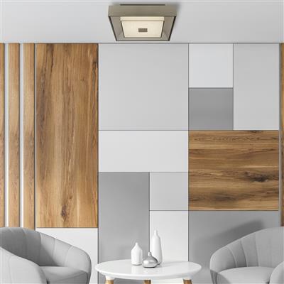 Russell Led Silver and Crystal Sand Flush Ceiling Light