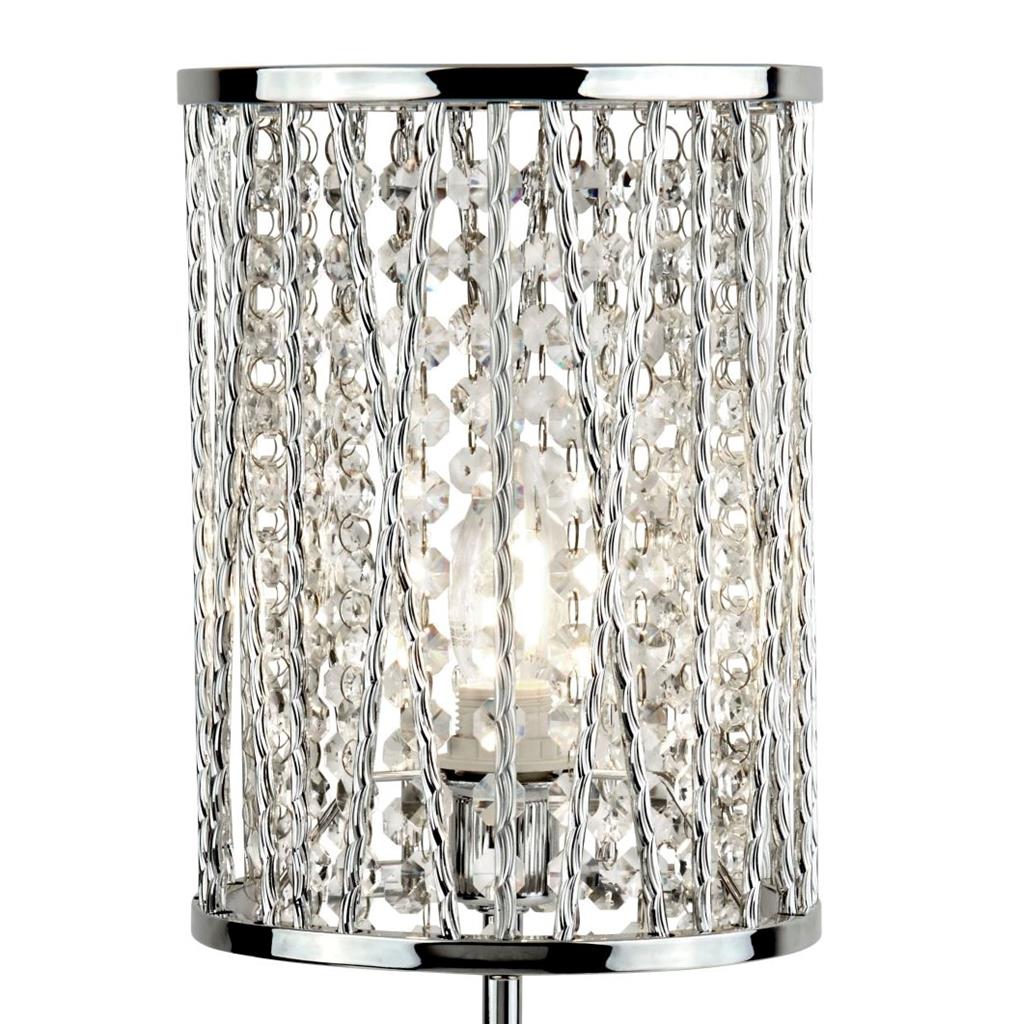 Elizabeth Chrome & Crystal Table Lamp Home Store Living