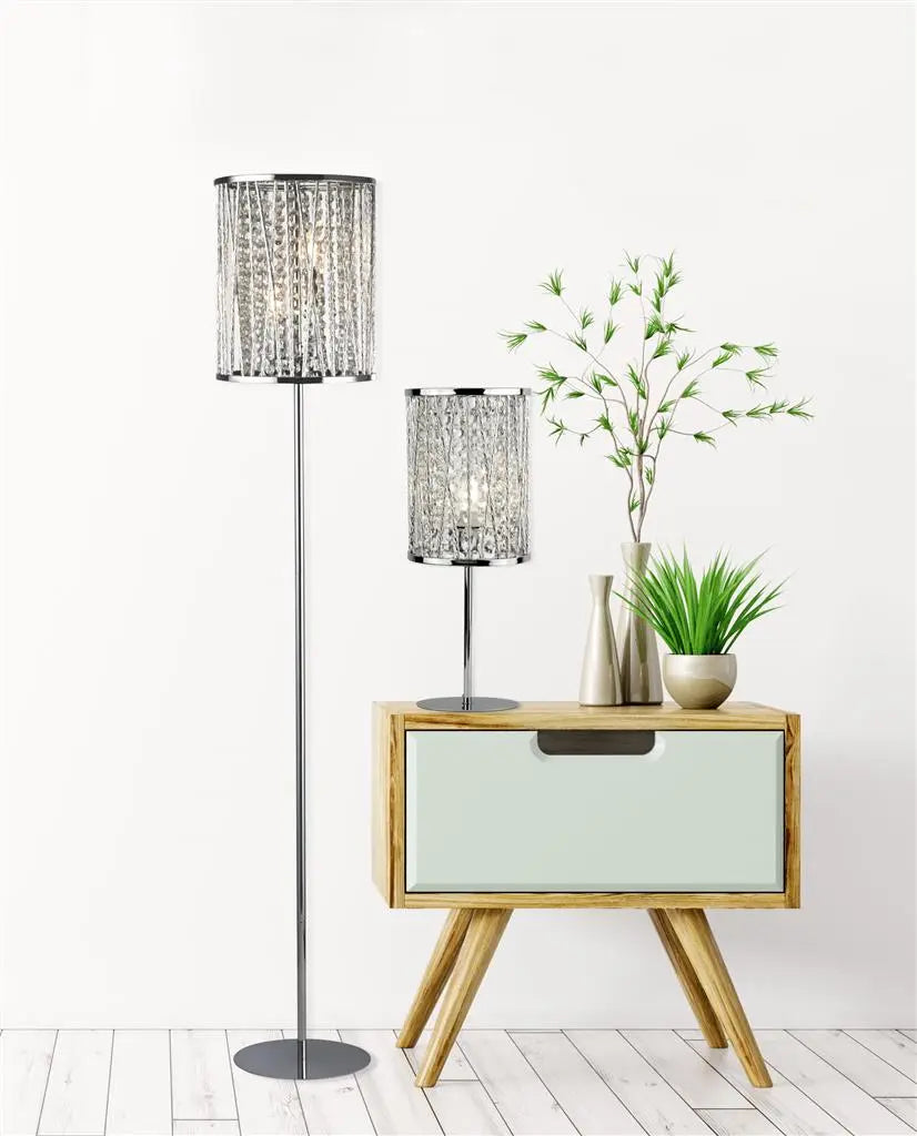 Elizabeth Chrome & Crystal Table Lamp Home Store Living