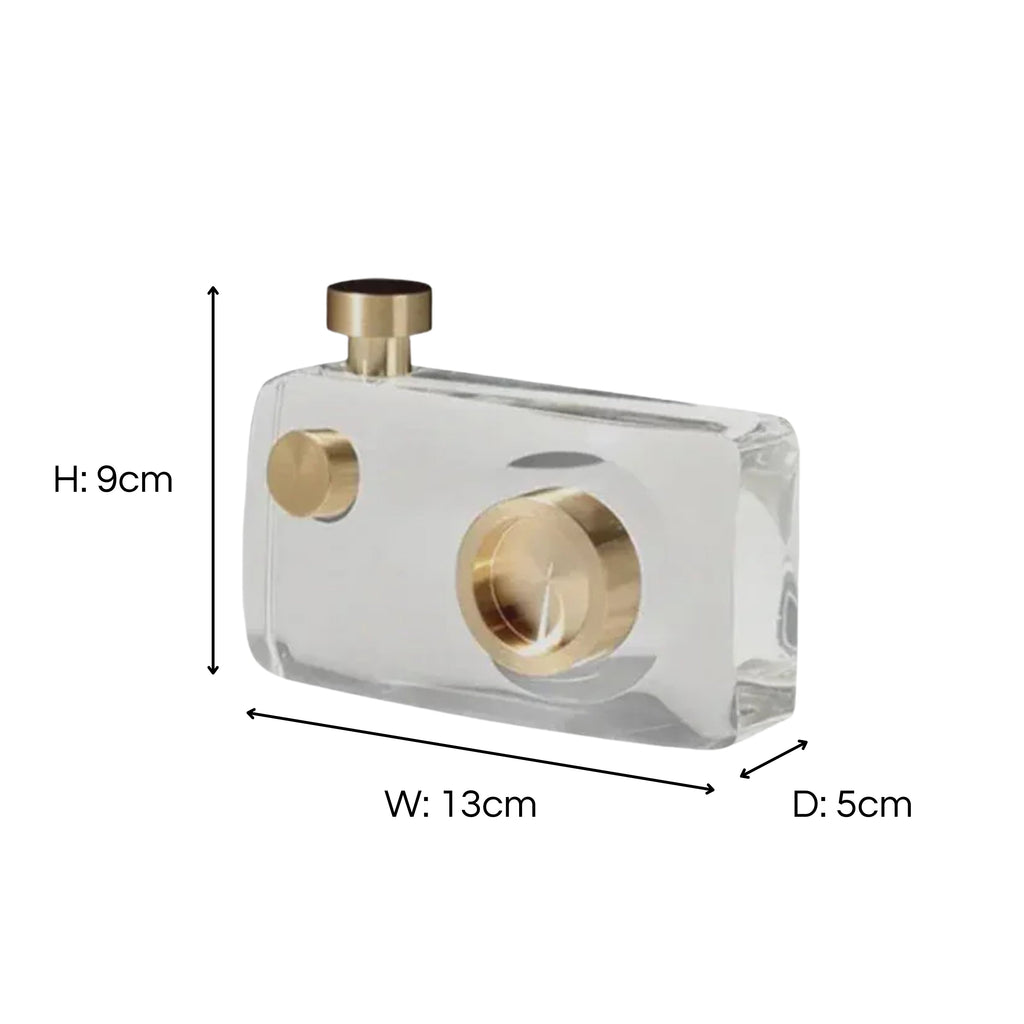 Small Crystal Glass Retro Camera Decorative Ornament 13cm Ivan