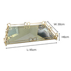 D&D Rectangle Rose Gold Mirror Tray 45cm Ivan