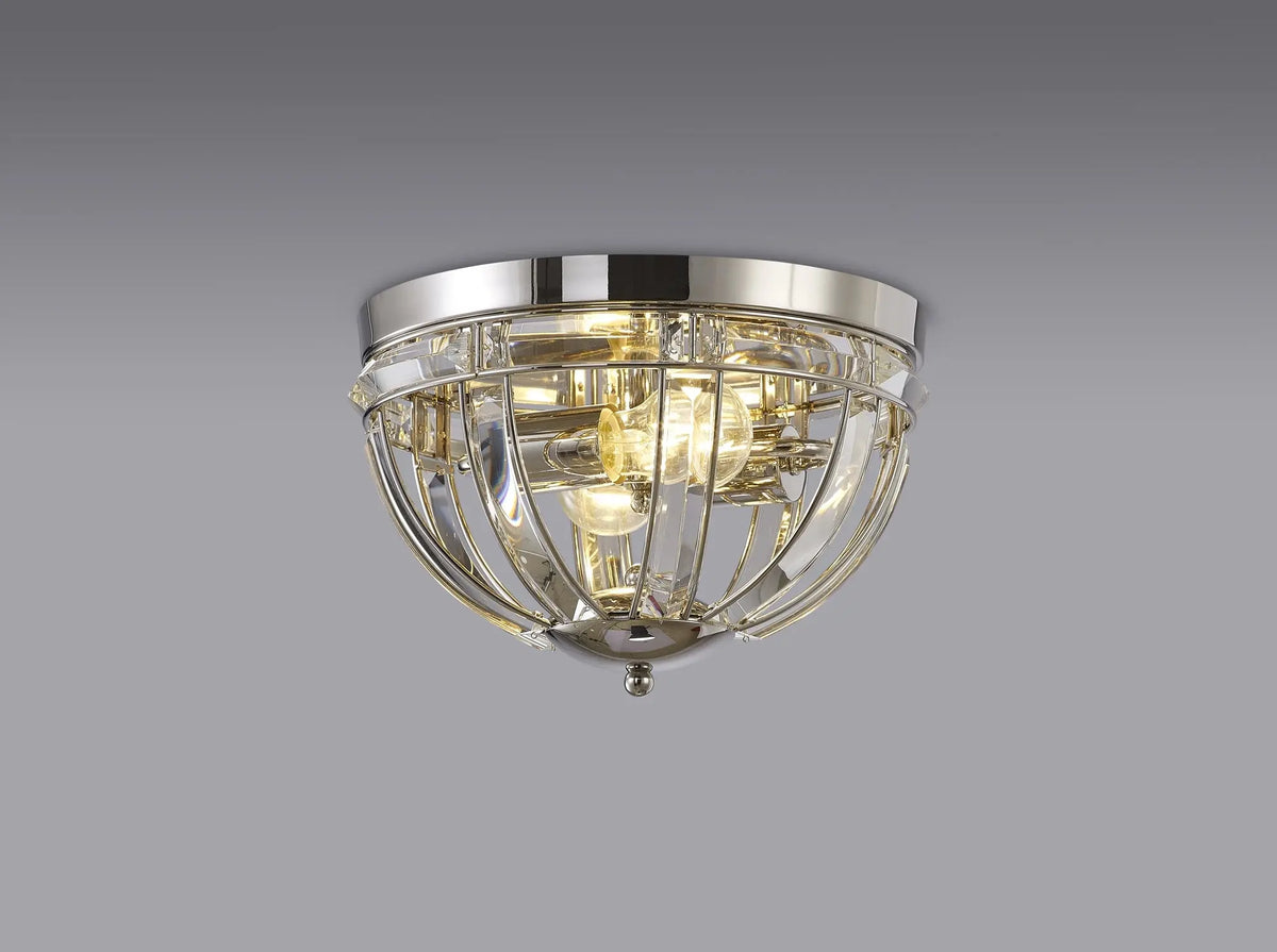 Claire Round Polished Nickel Flush Light Home Store Living