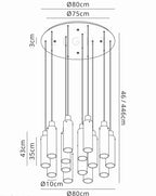 Bonni 15 Light Adjustable E27 Round Pendant Home Store Living