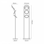 Elisa Floor Lamp, 3 Ring, 25W LED, 3200K, 1375lm, Satin Black / Gold, 3yrs Warranty Home Store Living