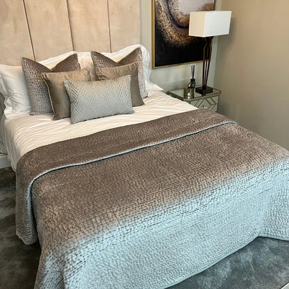 Brooklands Velvet Quilted Silver Bedspread Home Store Living